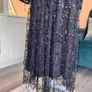 Stunning Fully Lined Long Black Sequin Dress by Lilie Rose Image 10