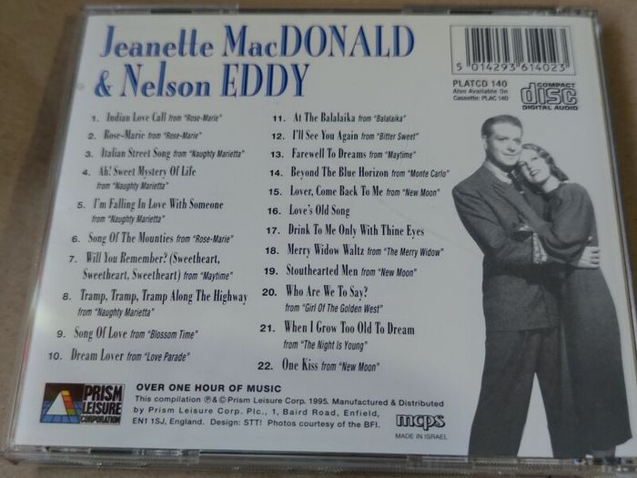 Jeanette MacDonald & Nelson Eddy Cd