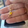 10 ct Gold Pendant with Natural Topaz and Diamonds Image 10