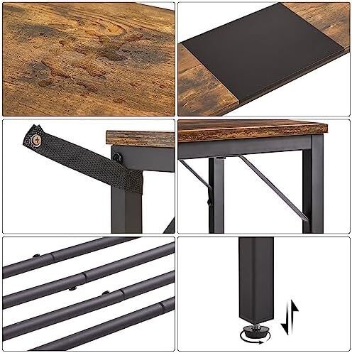 Console Table Narrow Sofa Table Rustic Brown and Black