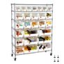 26 Organizer Bins, Bin Rack Storage Steel Wire Shelving System with Wheels, Mobile Tool Organizer for Garage, Warehouse, Office, Restaurant, Classroom, Kitchen Image 2