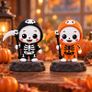 Baby Grim Reaper Figurine Cute Halloween Skeleton Decoration Image 3