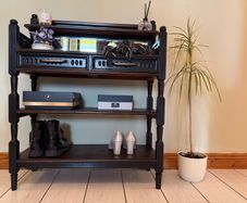 Bespoke Hand-Carved Mahogany Hallway Console Table / Vanity