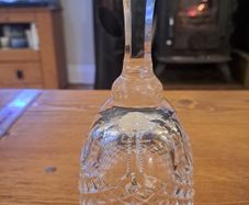 Vintage Cut Glass Bell with Crystal Handle