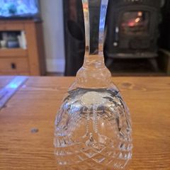 Vintage Cut Glass Bell with Crystal Handle