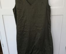 Sarah Pacini Olive/Bronze Linen/Elastine Dress (Size 1) 12