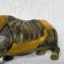 Vintage Chinese Rhinoceros (42cm/7kg) - Bronze With Gilt Accents, Stamped Image 4