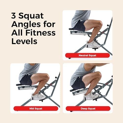 Smart Row N Ride Foldable Squat & Rowing Machine Glute/Leg Trainer, 3 Squat Angles, 4-Lvl Resistance, SunnyFit App, 150 kg Capacity, Adjustable Seat/Handle, EZ-Storage