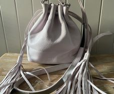 Radley London drawstring crossbody bag light purple pebble-grain leather
