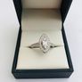 9ct White Gold Natural Diamond Marquise Halo Cluster Engagement Ring Image 3