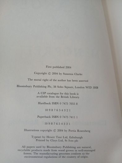 Jonathan Strange and Mr Norrell Susanna Clarke First Edition 2004 Bloomsbury Hardback