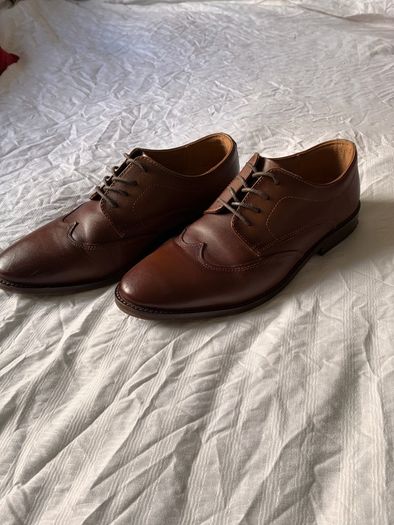 Brown leather dress shoes