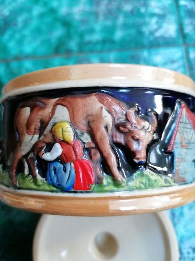 Vintage West german ceramic lidded dish