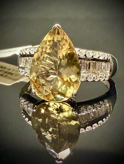 Diamond 950 Platinum AAA Turkizite & Diamond Statement Ring