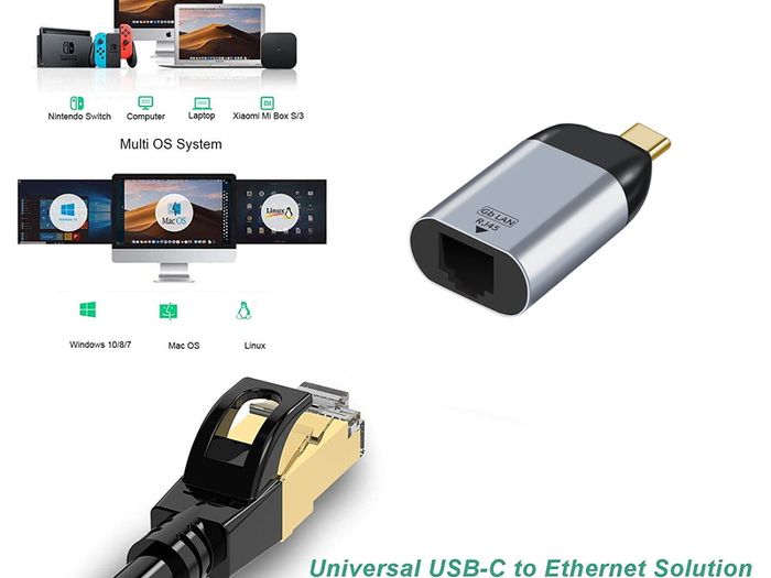 USB-C Compact External Gigabit (1000Mbps) Ethernet/Network Card Adapter Gold-Plated/Aluminum-Alloy Adapter (Brand New/Warranty)