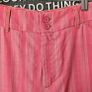 Vintage Y2K baby pink flared trousers striped mid rise cotton Size 8 Image 3