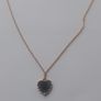 Goldtone Heart Pendant with Blue Abalone Shell Front Image 2