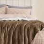 Sherpa Fleece Throw Blanket - Thick and Warm, Fluffy Microfiber Solid & Soft Blankets for Bed and Couch Double/Twin Size, Camel, 150x200cm Image 3