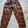 Vintage 80s Dark Brown Leather Trousers Image 2