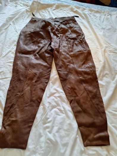 Vintage 80s Dark Brown Leather Trousers