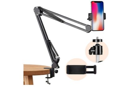 Articulating Overhead Tripod Mount Arm Phone Holder
