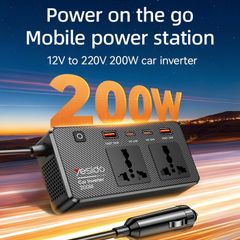 Car Plug 200V Incependent Switch Multiple Protections USB QC3.0+TC PD Fast Charging Car Inverter