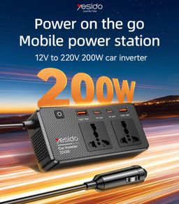Car Plug 200V Incependent Switch Multiple Protections USB QC3.0+TC PD Fast Charging Car Inverter
