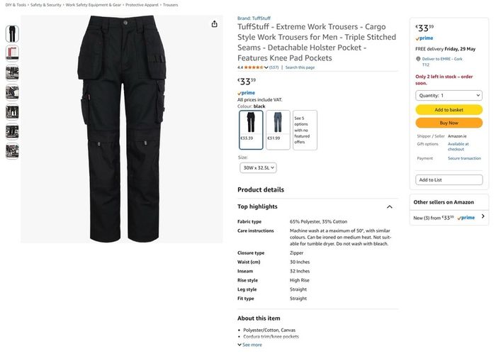 Tuff Stuff Extreme Work Trousers