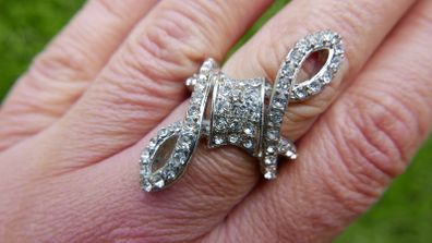 Vintage 925 Sterling Silver  Cocktail Ring 14g