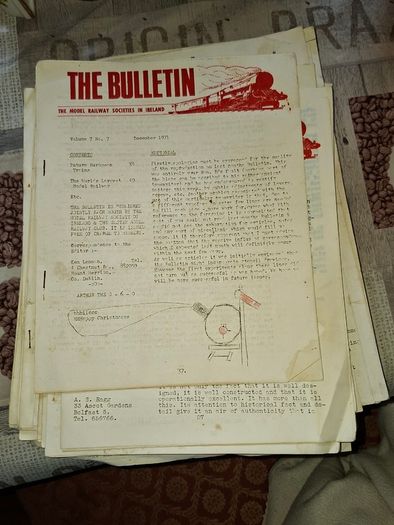 Bulk Lot of Old Bulletins published by the Model Railway Society of Ireland, Postage Available or Collection, Lots more Antiques and Collectables