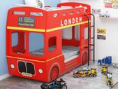 Bunk Bed London Bus Red MDF 90x200 cm