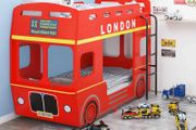 Bunk Bed London Bus Red MDF 90x200 cm