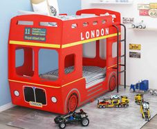 Bunk Bed London Bus Red MDF 90x200 cm