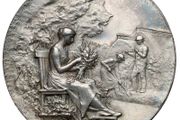 silver medal 1902 France, coin GOVIGNON, Medaille Societe d Horticulture de l Allier