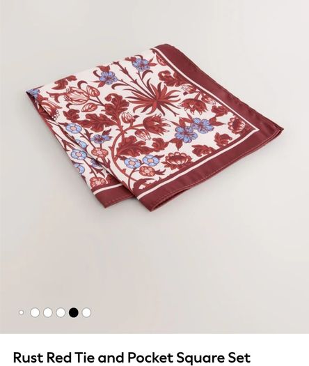 x3 Bundle - Brand New Next Rust Red Tie & Pocket Square Set - RRP - 22.50