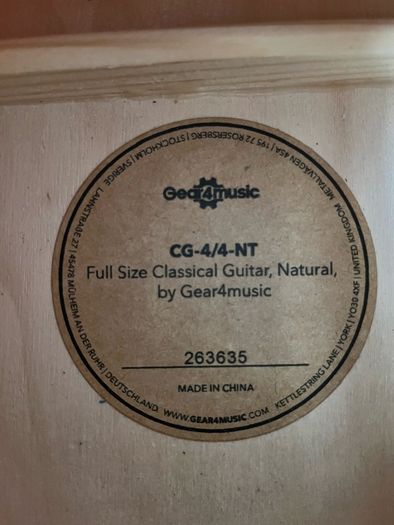 Gear4Music Classical Guitar