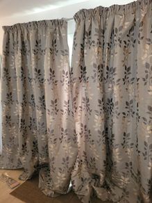 Pair of Extra Long Curtains + tie-backs (250cm Drop x 229cm Wide)