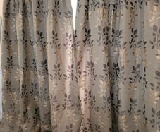 Pair of Extra Long Curtains + tie-backs (250cm Drop x 229cm Wide)