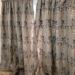 Pair of Extra Long Curtains + tie-backs (250cm Drop x 229cm Wide)
