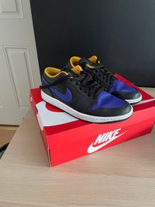 Mens Nike Air Jordan 1 Low "Dark Concord" - 553558 075 - Black Dark Concord Taxi
