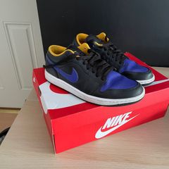 Mens Nike Air Jordan 1 Low "Dark Concord" - 553558 075 - Black Dark Concord Taxi