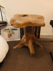 Unique Solid Teak Root Side Table / Mushroom Stand