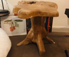 Unique Solid Teak Root Side Table / Mushroom Stand