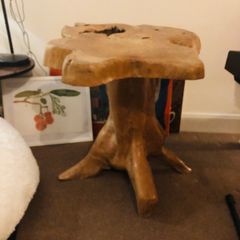 Unique Solid Teak Root Side Table / Mushroom Stand