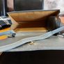 Grey Faux Leather  clutch bag . Image 3