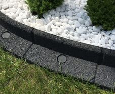 Lawn Edging - Flexible Garden Edging Border for Grass Lawns - Pathways - Raised Borders - Artificial Grass - Grey - 6 x 1m Lengths