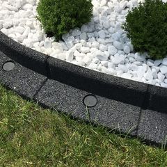 Lawn Edging - Flexible Garden Edging Border for Grass Lawns - Pathways - Raised Borders - Artificial Grass - Grey - 6 x 1m Lengths