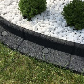 Lawn Edging - Flexible Garden Edging Border for Grass Lawns - Pathways - Raised Borders - Artificial Grass - Grey - 6 x 1m Lengths