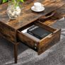 Coffee Table with Storage Drawer, Open Compartment for Living Room, Dining Room, 100 x 50 x 45 cm Vintage Brown Image 3