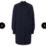 REISS Laura Navy Blue Cable Knit Wool Blend Sweater Dress Tunic Mock Neck Size M Image 3